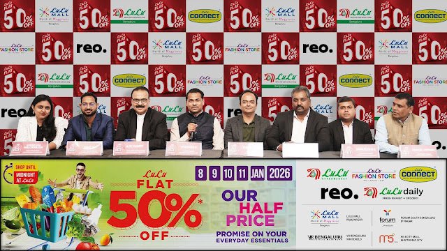 Unlock Half price – Lulu Bengaluru Announces Biggest Sale of the Year: Flat 50% Off during January 8,9,10 & 11, 2026
